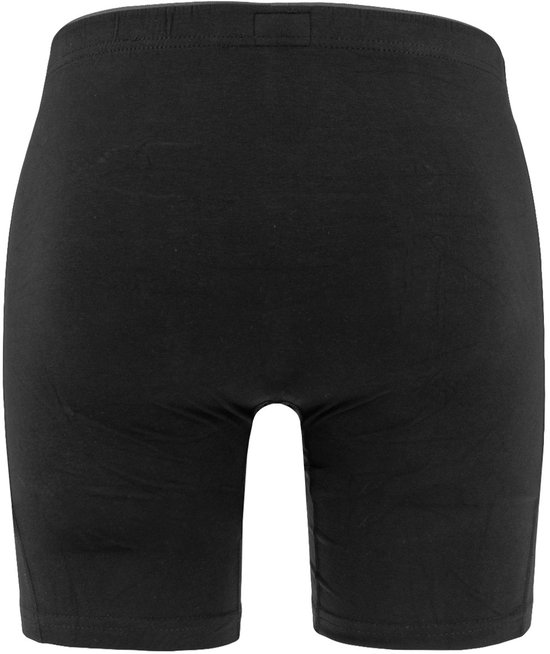 Zwarte, lange boxer, achterkant.