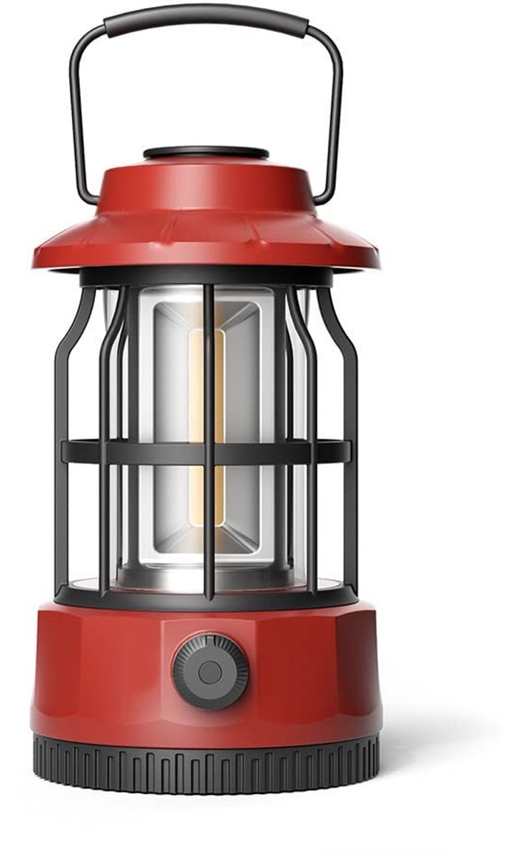 Dailygoody - Campinglamp - LED-lantaarn - Sfeerverlichting - Rood - Retro-verlichting - Perfect voor outdoor en tentgebruik - Hangend model