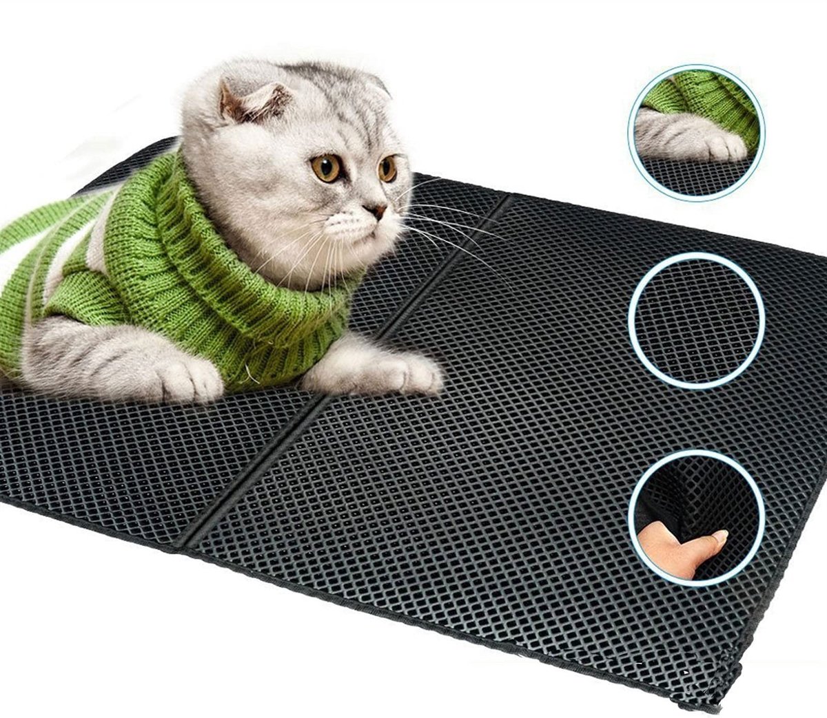 Dailygoody - Kattenbakvulling - Ademhaling honingraat - Dubbellaags ontwerp - Waterbestendig - Zacht en comfortabel - Geschikt voor huisdieren