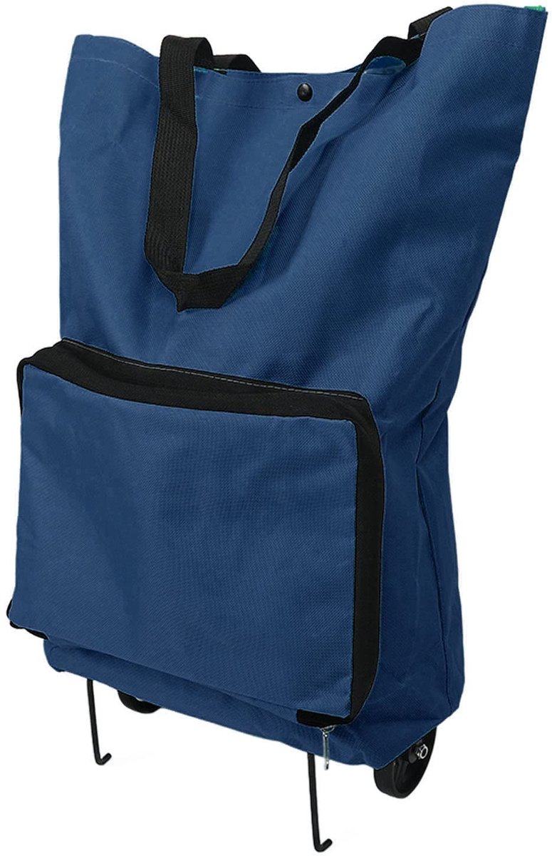 Dailygoody - Opvouwbare Boodschappentas - Herbruikbare Winkelwagen - Duurzaam en Multifunctioneel - Paarsblauw - Grote Capaciteit - Ideaal voor Campin.