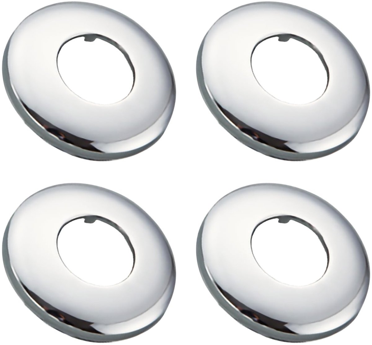 Dailygoods - Dailygoody - Rozetten voor douchekranen - Douchearmatuur - Roestvrij staal - Zilver - Decoratieve afdekking - Geschikt voor binnenkranen - Ø 75 m
