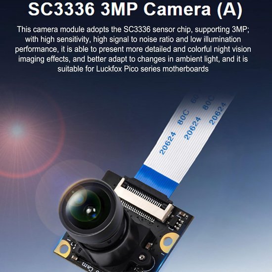 Dailygoods - Dailygoody - 3MP Cameramodule - SC3336 Chip - Superieure Nachtzichtprestaties - Groothoeklens - Handmatige Scherpstelling - Geschikt voor Pico-serie van Dailygoods — afbeelding 3