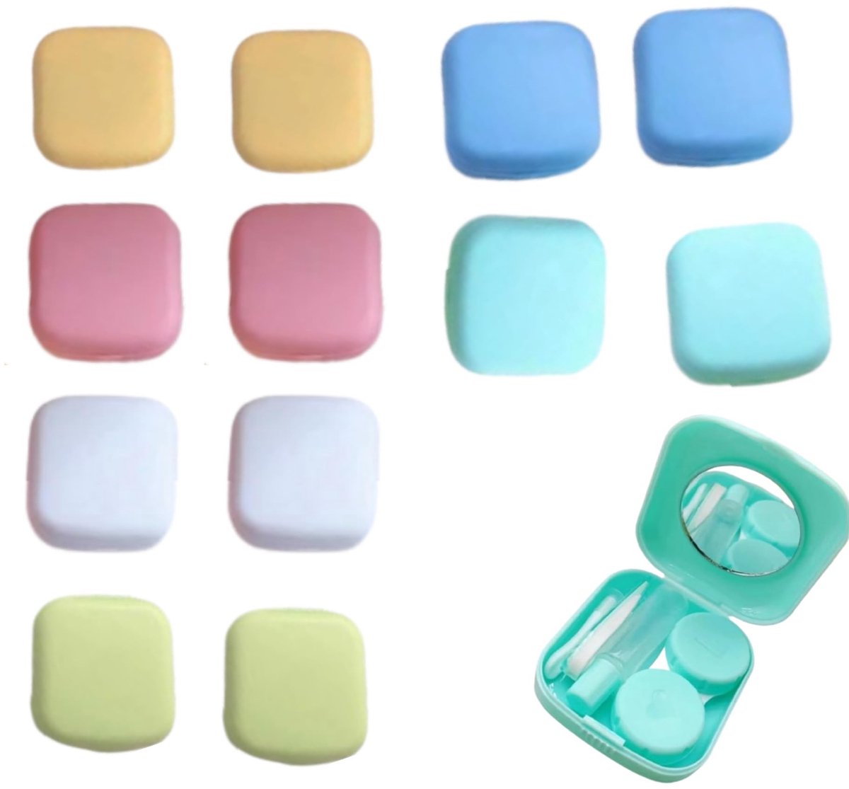 Dailygoods - Dailygoody - Mini-contactlenzenhouders - Reisvriendelijk - Hygiënisch - Compact - 12 stuks - Geschikt voor dagelijks gebruik - Kunststof