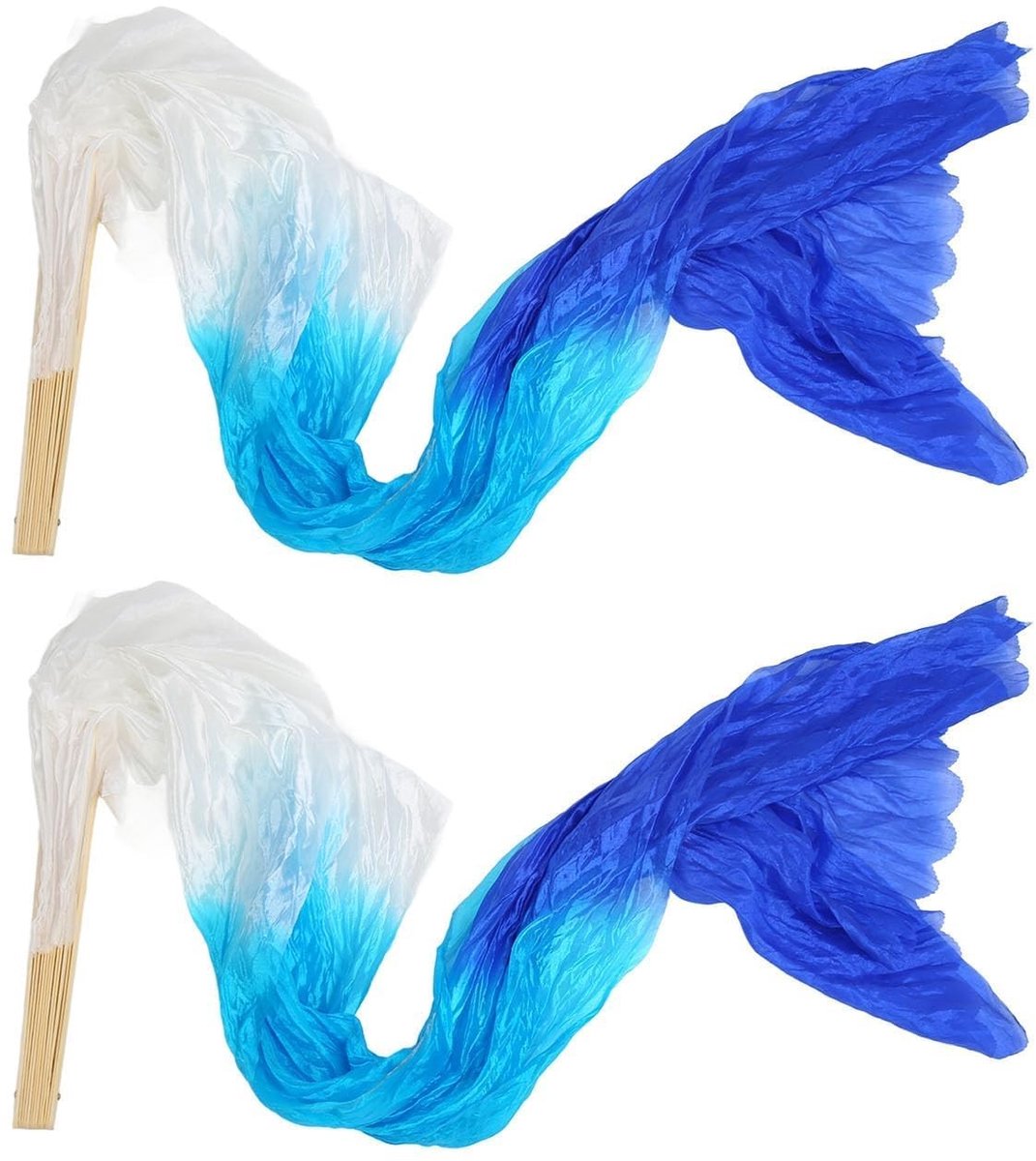 Dailygoods - Dailygoody - Dansfan Set - Kunstzijde en Bamboe - Ideaal voor Dansprestaties - 1.5m - 2 Stuks - Lichtgewicht en Handig - Geschikt voor Dansers - Perfe