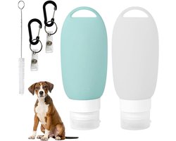 Hondenvoer Tubes 90 ml - Reisflessen voor Nat Voer met Telecopische Sluiting en Testbuis Borstel, Ideaal voor Buitenactiviteiten met Huisdieren