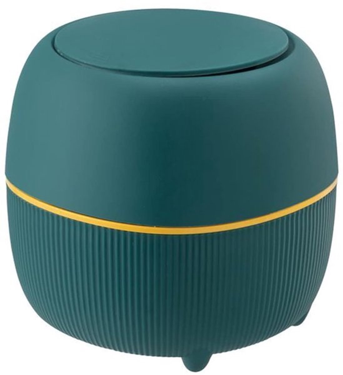 Prullenbak - Afvalbakje aanrecht met deksel - Zonder Afvalzak - Kantoor Prullenbakken - Mini Prullenbak - Tafelvuilnisemmer met deksel - Groen - 16*15cm - PP - Thuis / Kantoor
