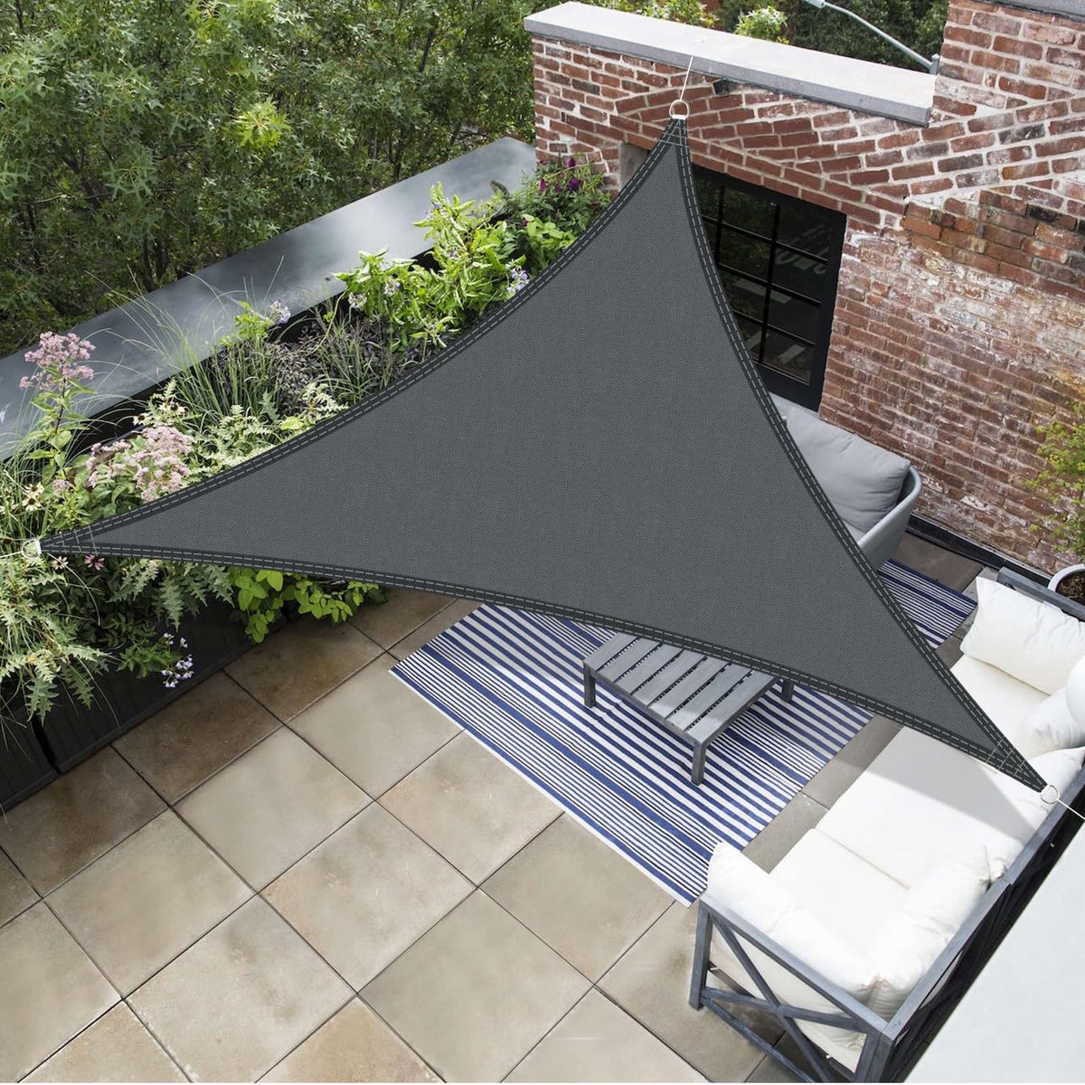 Dailygoody - Schaduwzeil - Waterdicht - Driehoek - 3x3x3m - UV-Bestendig - Buiten Luifel voor Balkon en Tuin - Antraciet