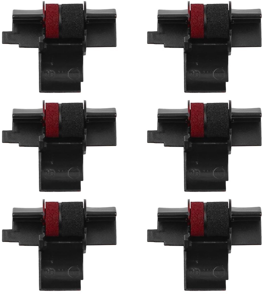 Dailygoody - Inktrollen - 6 stuks inktroller - Tweekleurige inktroller - Zwart/Rood - Geschikt voor rekenmachines - Inktrollen voor Casio en Sharp