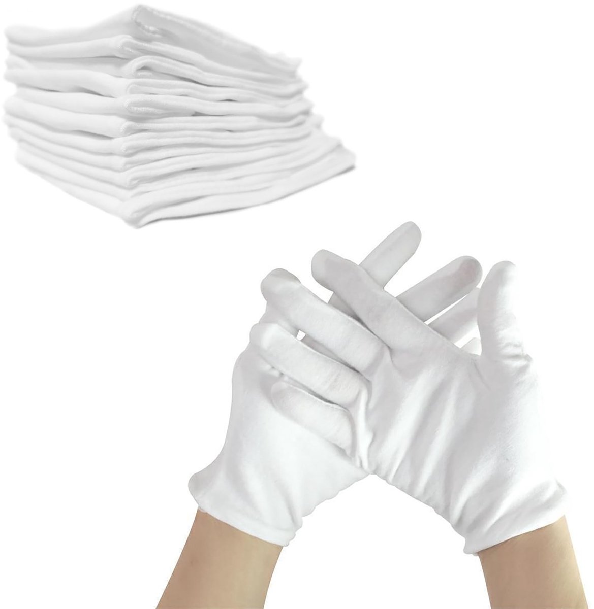 Dailygoody - Katoenen handschoenen - Vochtinbrengende handschoenen - Ademend - Witte kleur - Eczeemhandschoenen - Geschikt voor mannen, vrouwen en kin