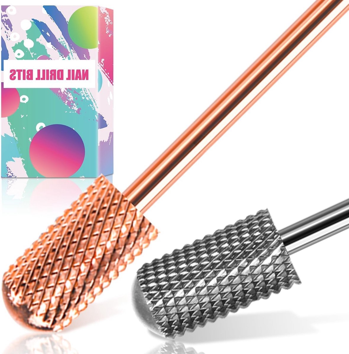 Dill Stukjes voor Nagels, 3/32'' Veiligheidsnagelfrees, Glad Top Tungsten Carbide Bits voor Acryl en Zachte Gel, Medium Nagelbit Set voor Manicure en Pedicure, Ideaal voor Beginners en Professionals