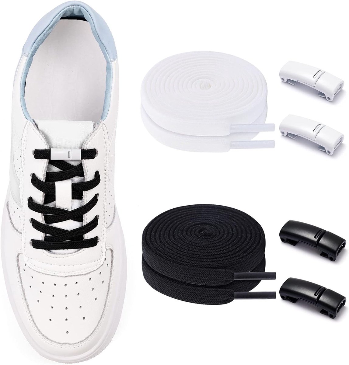 Universele Rubber Elastische Veters 100 cm - Magnetische Schoenveters met Snelsluiting voor Sport- en Kinderschoenen - Geen Knoop Meer Nodig