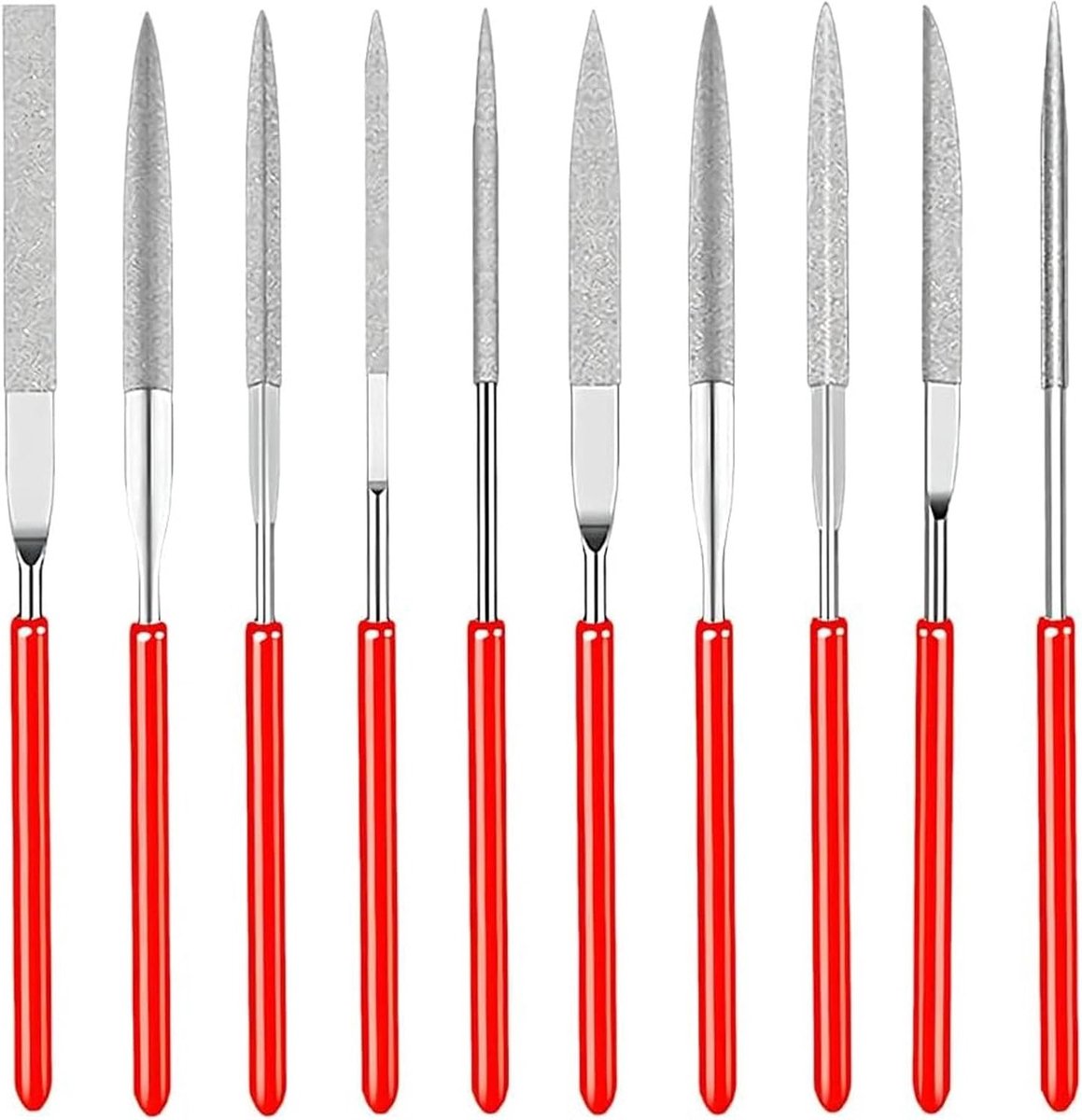 Set van 10 Mini Diamant Vijlenset van 2 x 100mm voor Hout, Sieraden, Metaal en Kunststof Bewerking