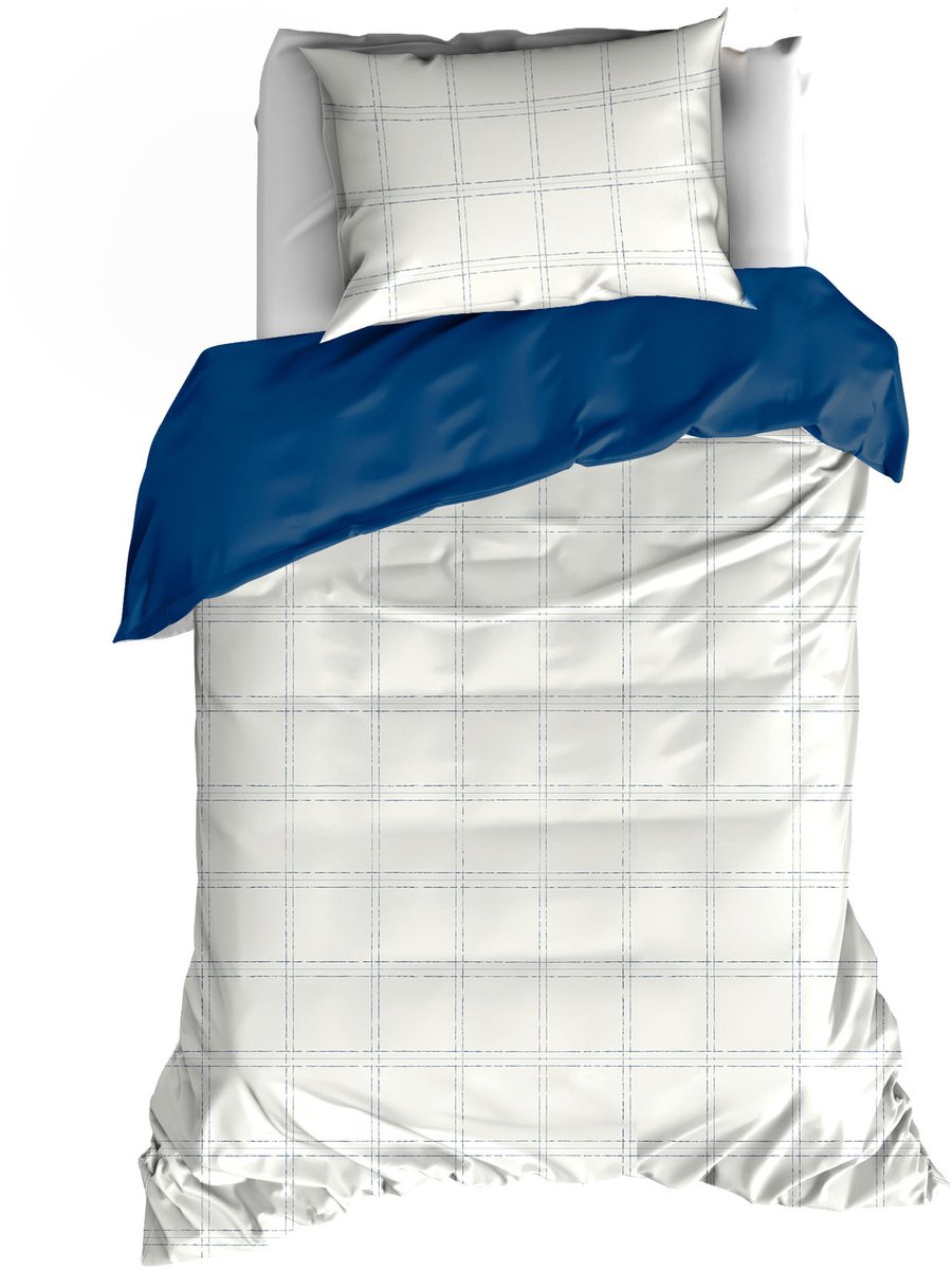 De Witte Lietaer Dekbedovertrek Juul Blue Indigo - Katoen Satijn