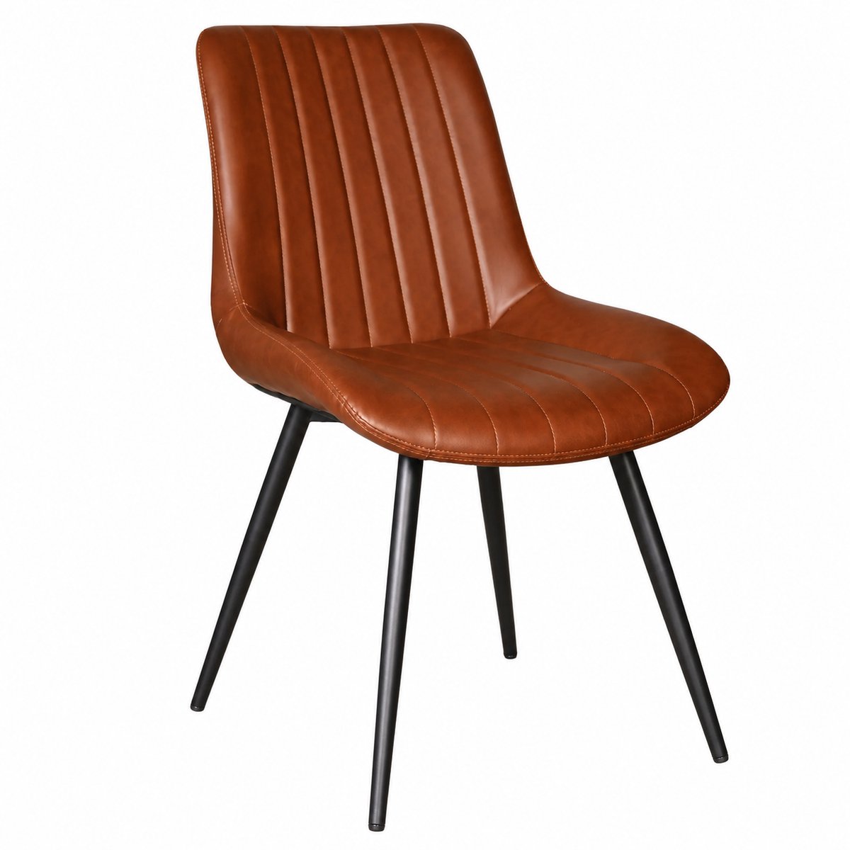 Lizzely Garden & Living Eetkamerstoel Susta PU cognac kunstleder eetstoel zetel Cognac PU