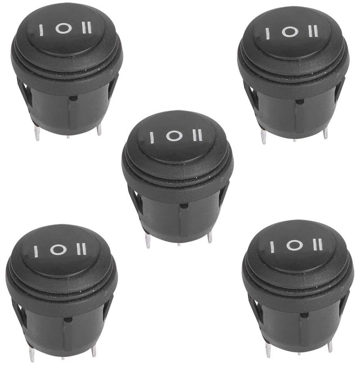 Dailygoods - Dailygoody - Ronde Raketschakelaar - Waterdichte Tuimelschakelaar - 3-Pins Drukknop voor Auto en Schip - 0.8 Inch Gat - Betrouwbaar en Duurzaam -