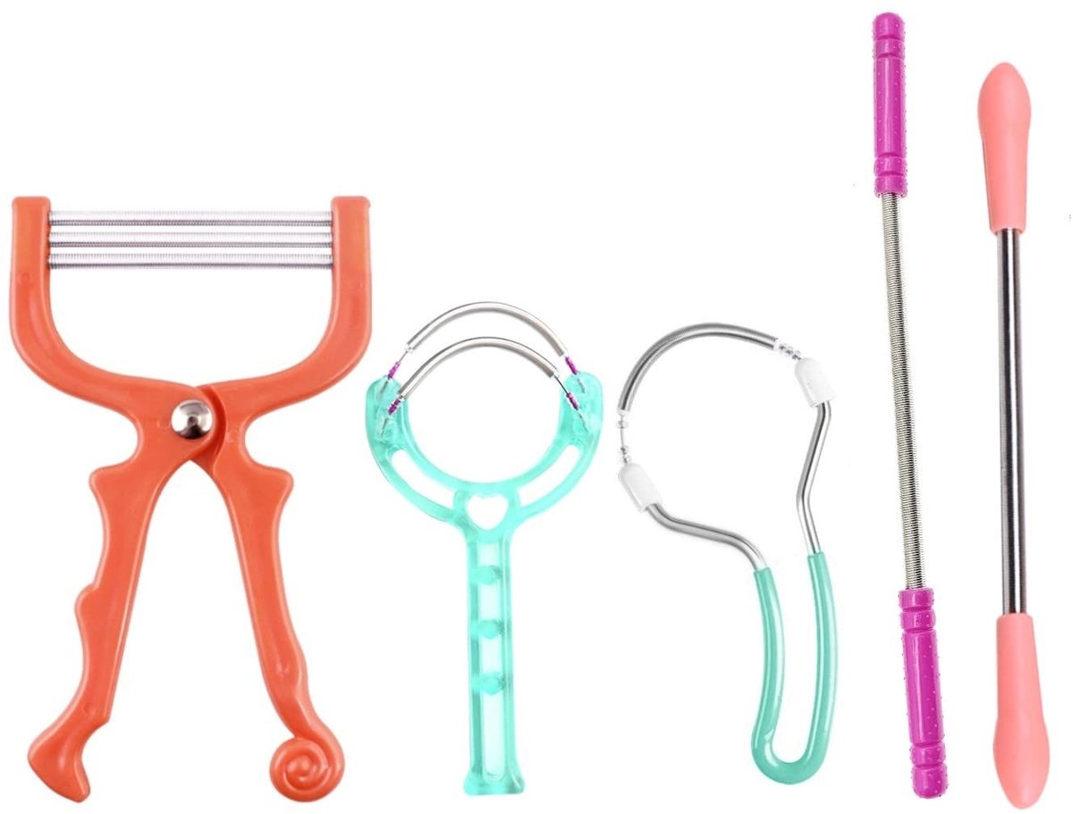Dailygoods - Dailygoody - Gezichtshaar Verwijder Tool - Lente Epilator - Handmatig - Ontharing - Voor Vrouwen en Mannen - 5 Stuks