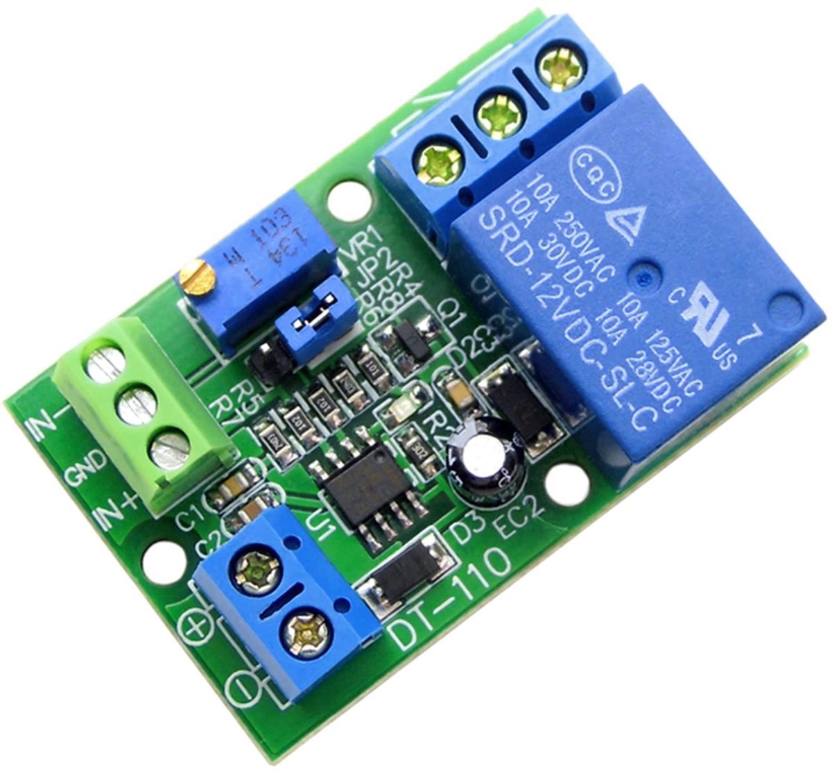 Dailygoods - Dailygoody - Voltage Comparator Relais Module - Spanningsbewaking - Compact en efficiënt - 1 Kanaal - DC 24V - 30mA - Geschikt voor elektronica projec