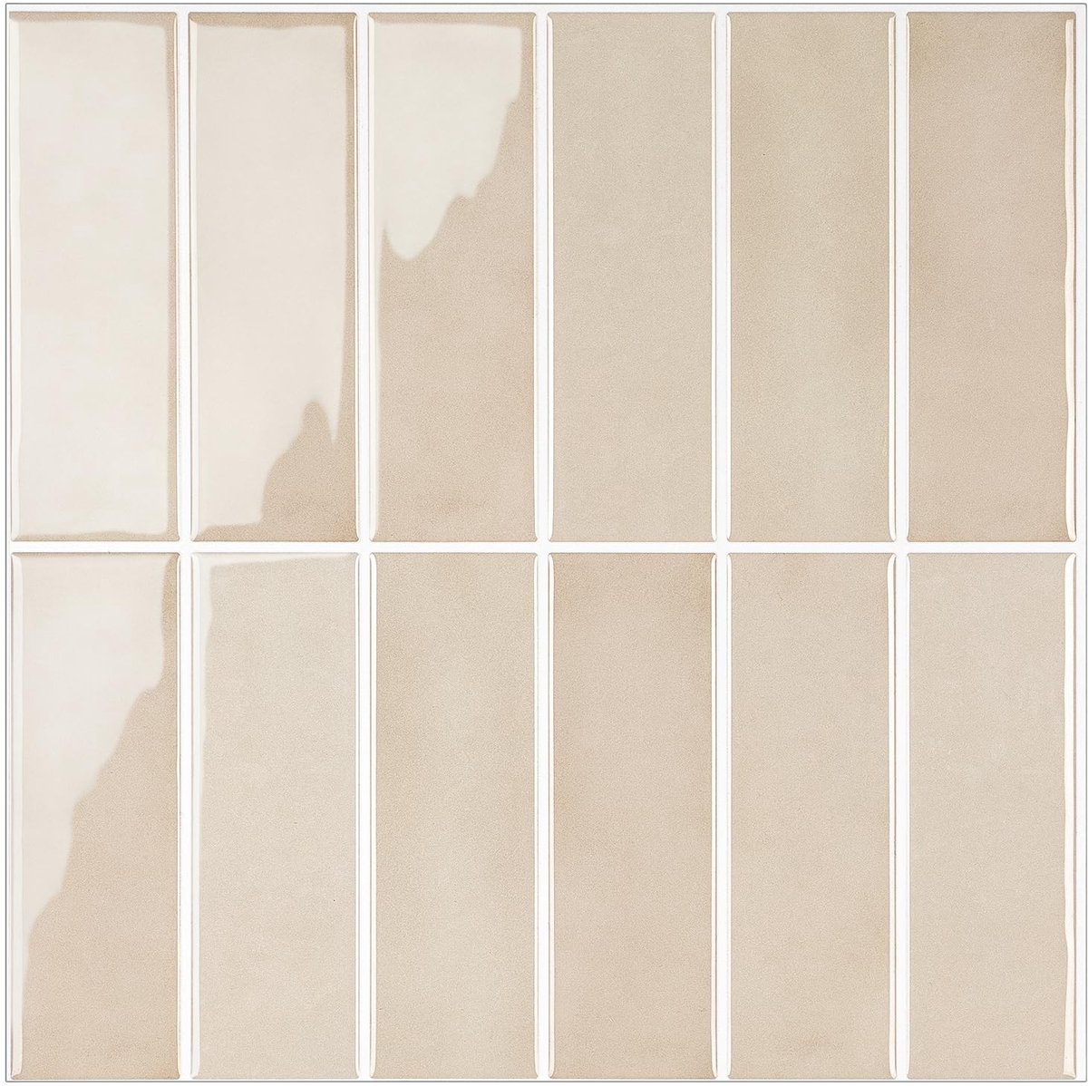 Dailygoods - Dailygoody - 3D Vinyl Backsplash Tegels - Zelfklevende Wandstickers - 30,5x30,5 cm - Crème - Wanddecoratie voor keuken - Eenvoudig te installeren - Kl.