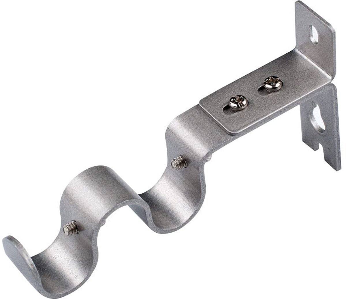 Dailygoods - Dailygoody - Heavy Duty Gordijn Rod Beugels - Sterke Beugels voor Gordijnen - Zilver - Robuuste Wandmontage - Set van 3 - Geschikt voor Diverse Ruimtes