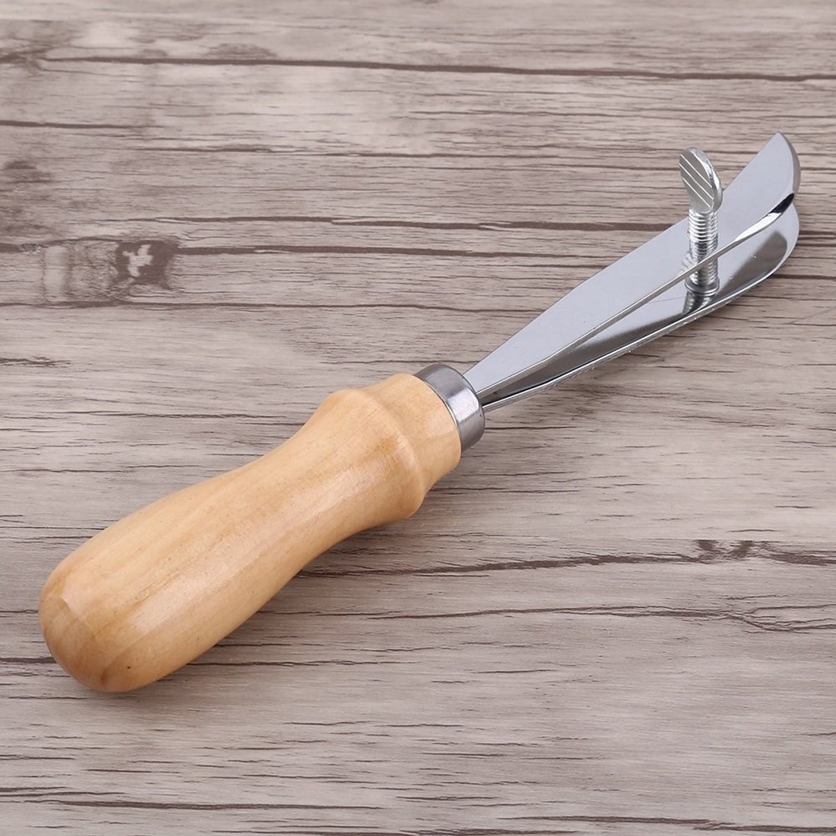 Dailygoods - Dailygoody - Leerwerk Gereedschap - Verstelbare Scheukenverwijderaar - Handgereedschap voor DIY - Beige - Ambachtelijke Snijgereedschap - Ideaal voor