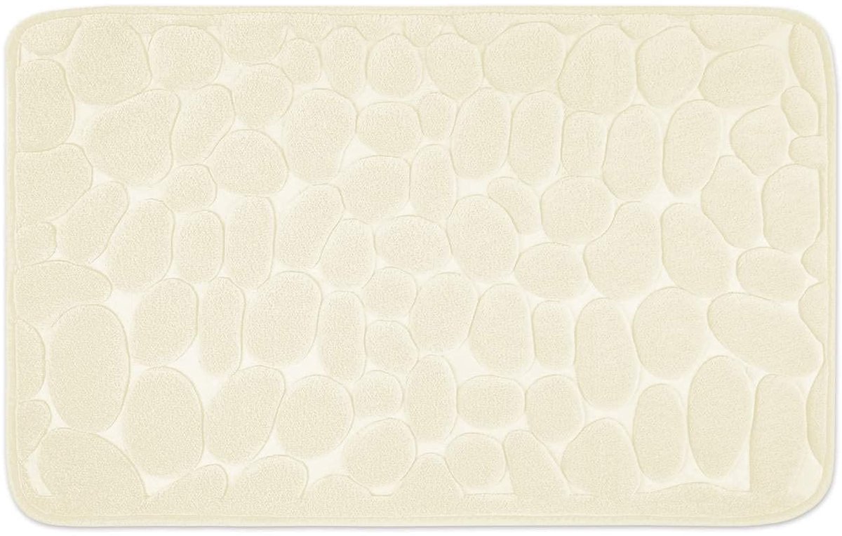 Dailygoods - Dailygoody - Badmat - Antislip - Memory Schuim - Crème - Douchedeken 50 x 80 cm - Geschikt voor Badkamer - Zacht en Comfortabel