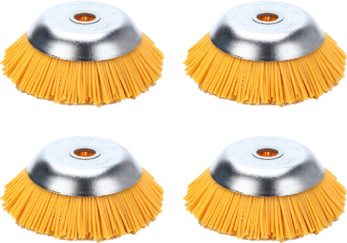 Kibani nylon universele onkruidborstel - 20 cm - per 4 - inclusief vulring - onkruidverwijderaar – bosmaaier - tuingereedschap
