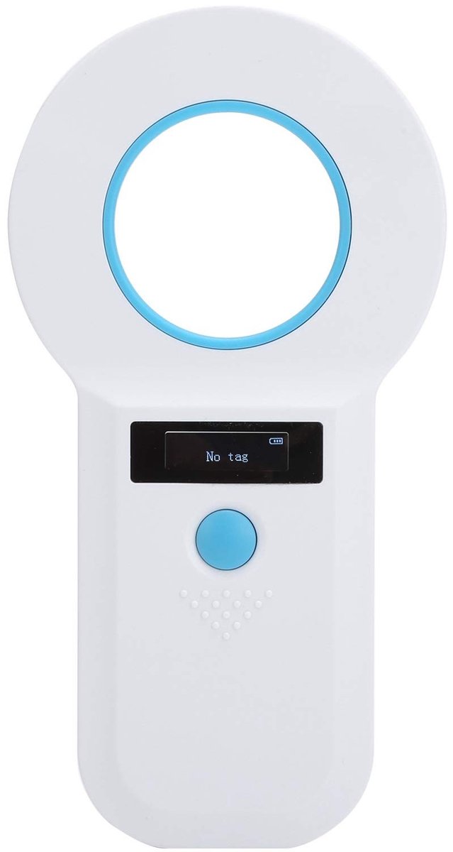 Dailygoods - Dailygoody - Pet Microchip Scanner - Handheld Dierentagscanner - Oplaadbaar - Wit - RFID-lezer - Geschikt voor honden, katten, varkens - Draagbaar