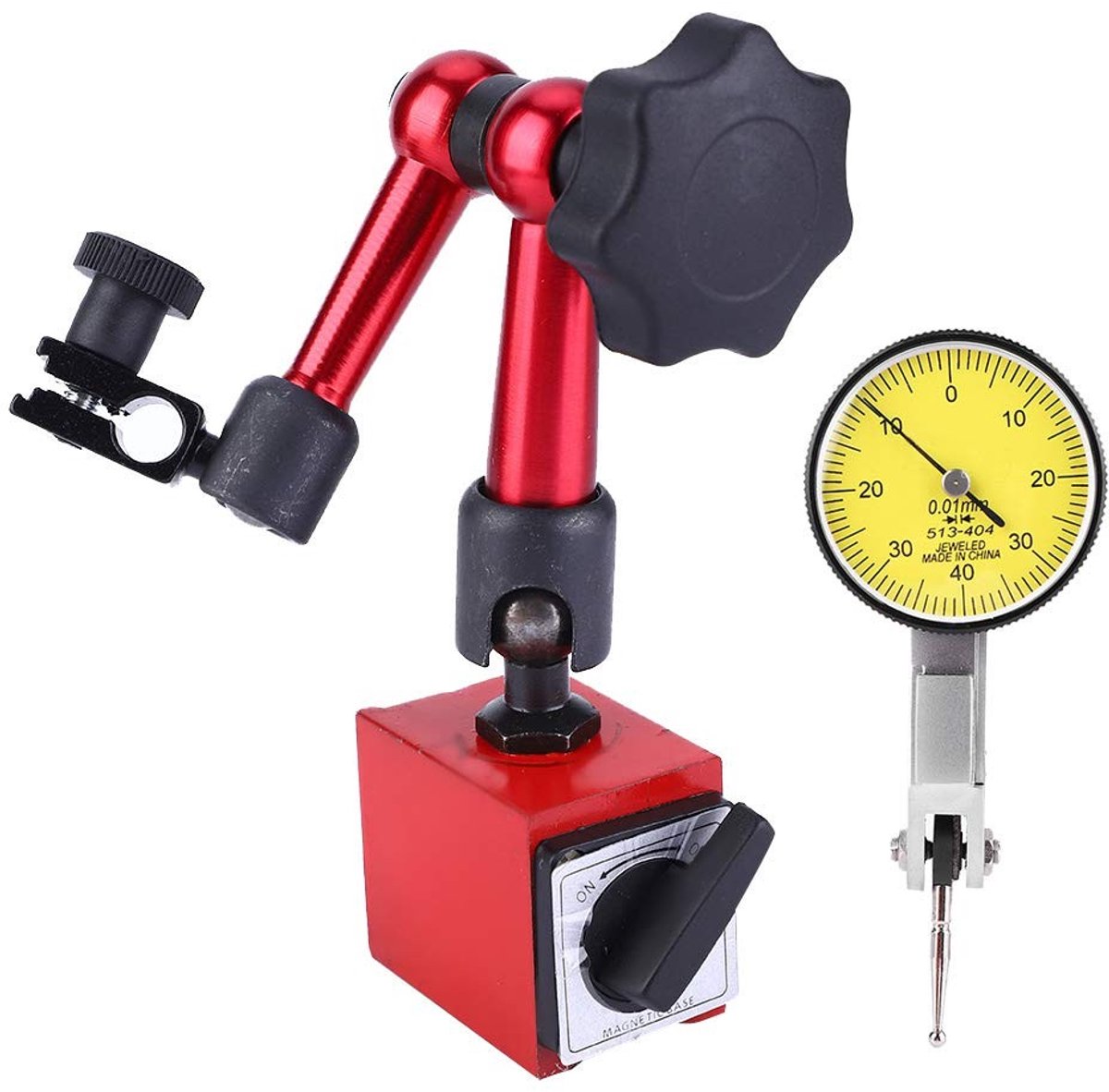 Dailygoody - OmGoods - Dailygoody - Magnetische Meetklok - Schokbestendig - Flexibele Trackstandaard - Sterke Magnetische Basishouder - Nauwkeurige Metingen - Geschikt voor