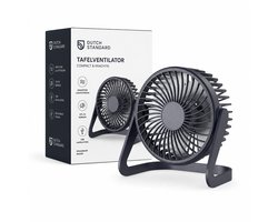 Tafelventilator - Kantelbaar – 3 Snelheden – Ventilator Bureau – Koeling – Zwart