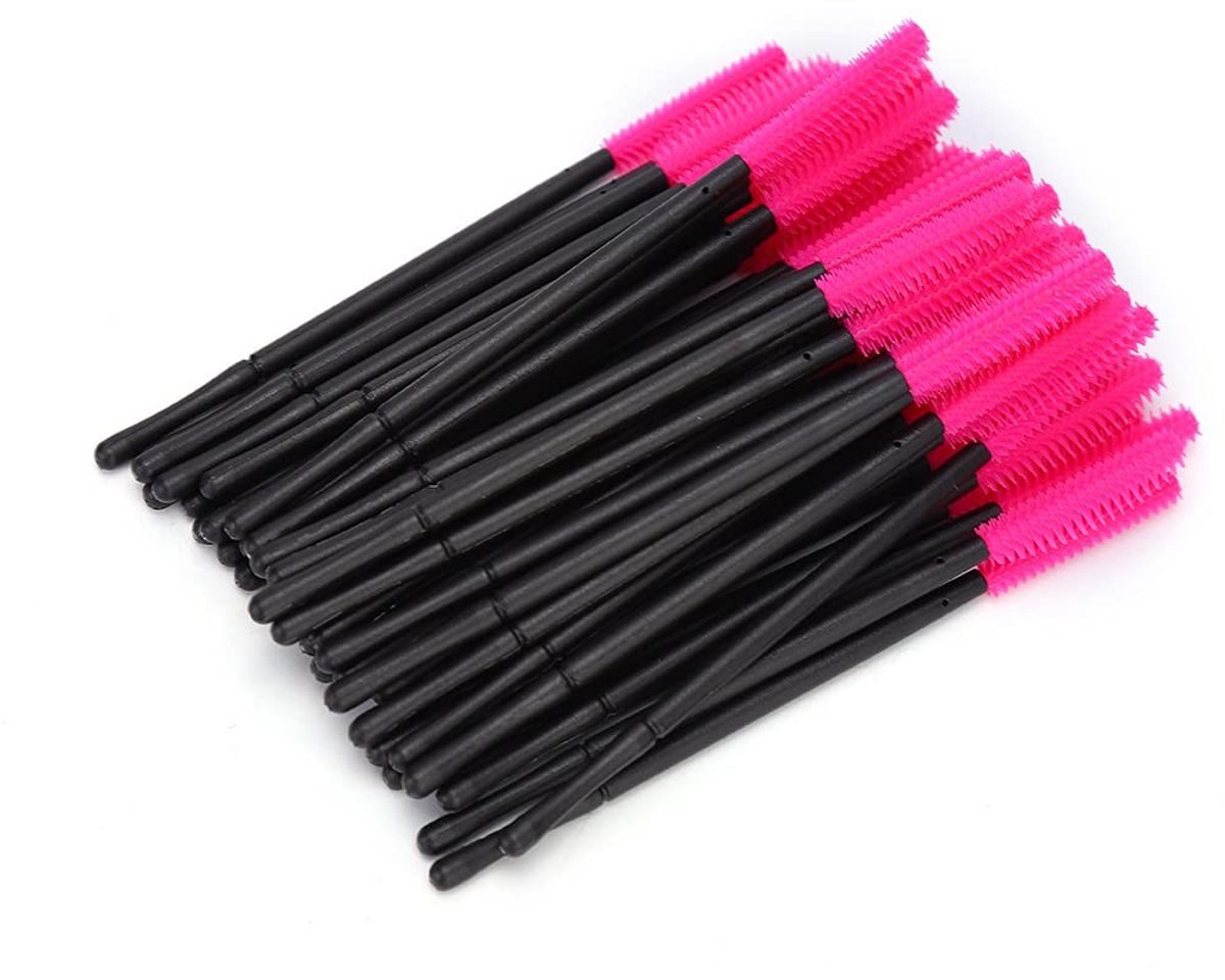 Dailygoods - Dailygoody - Siliconen Wimper Borstels - Wegwerp Applicator - 200 Stuks - Make-Up Beauty Tool - Ideaal voor Wimpers - Rode Roos