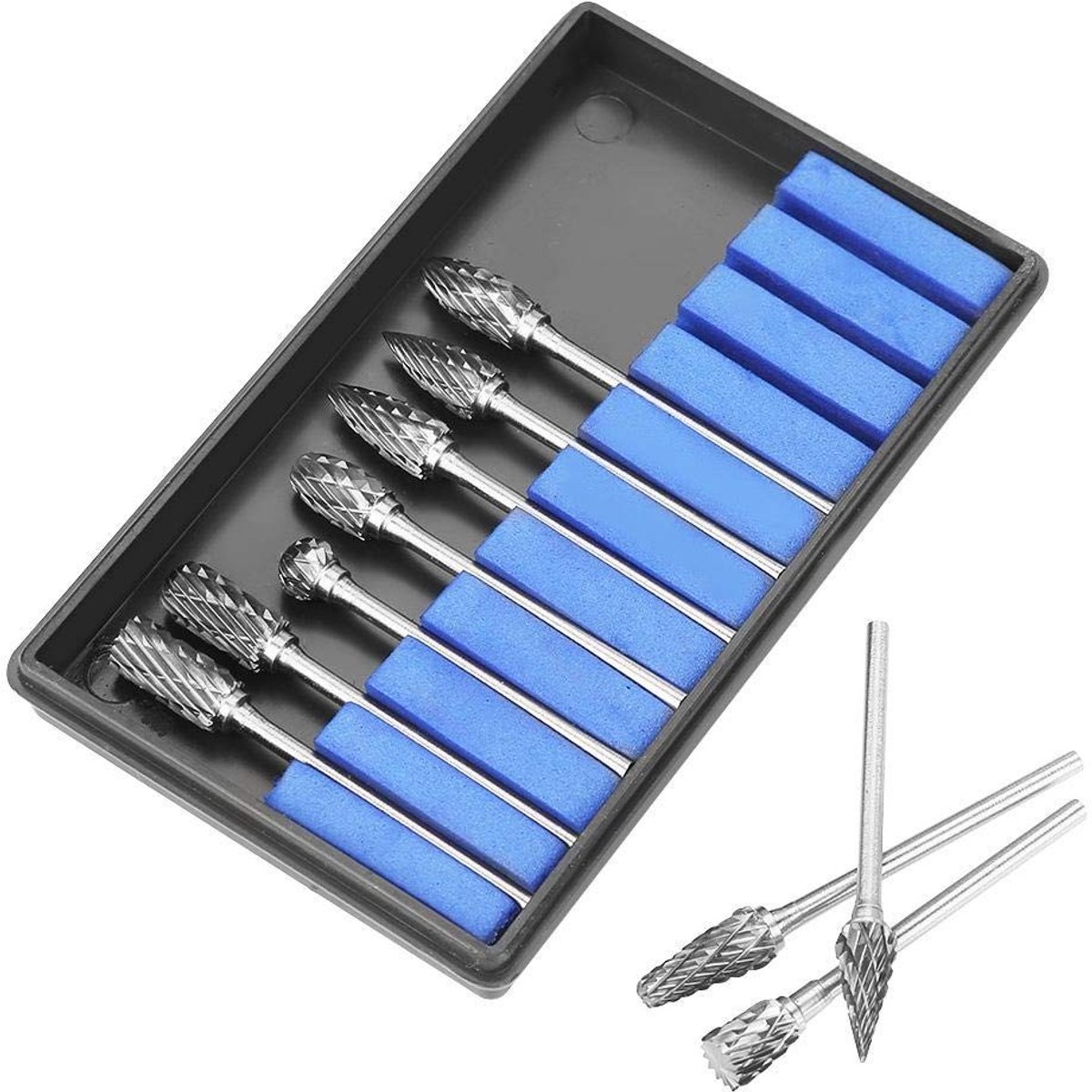 Dailygoods - Dailygoody - Hardmetalen freesset - 10-delige snijset - Hoge slijtvastheid - 2,35 mm schacht - Frezen en vormen - Ideaal voor hobbyisten en professionals