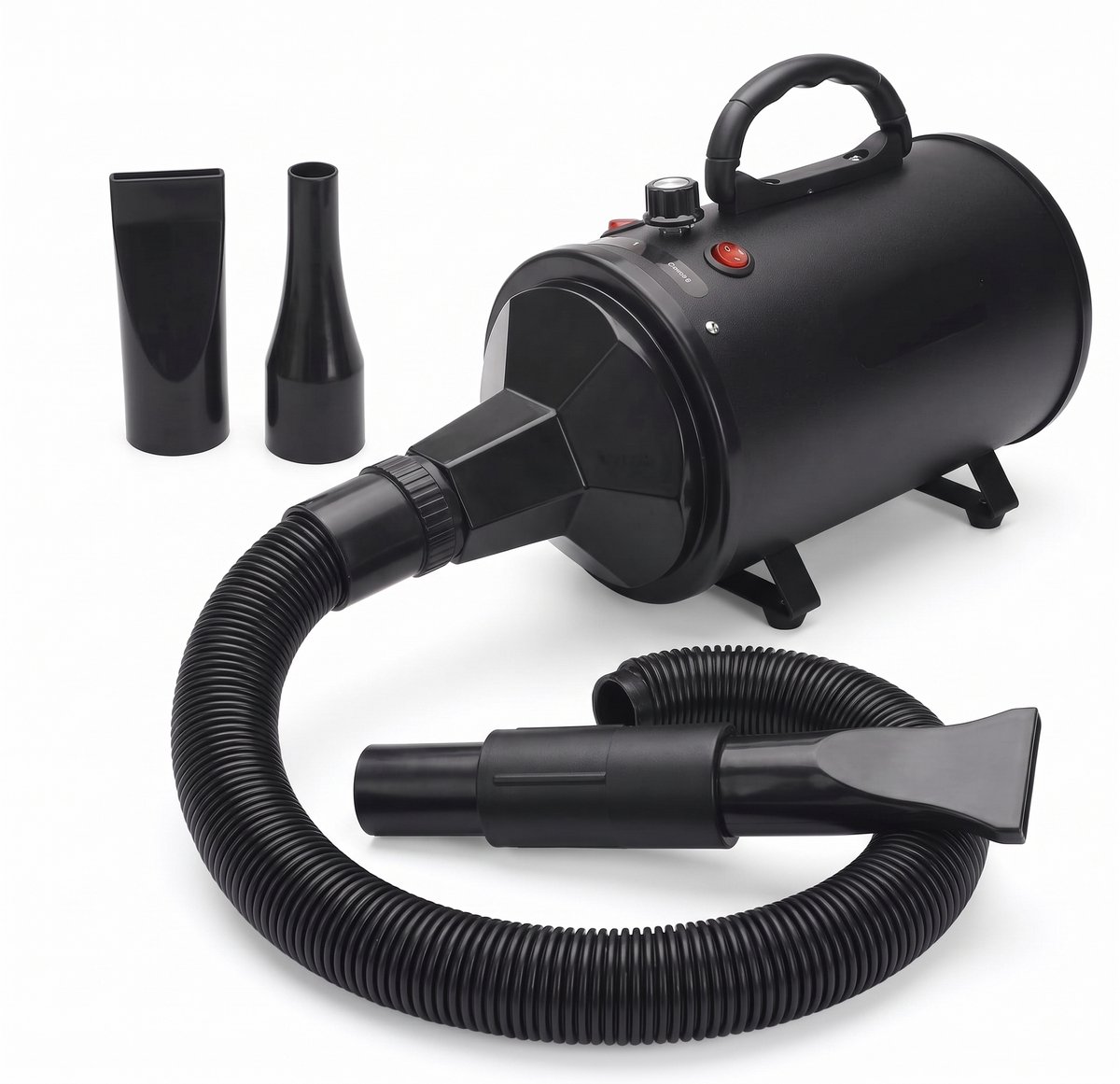 Bol.com Hondenföhn – Extra Krachtig - Inclusief 3 Opzetstukken - Waterblazer voor Honden - Waterblazer - Zwart - Dieren Fohn - IXEN aanbieding