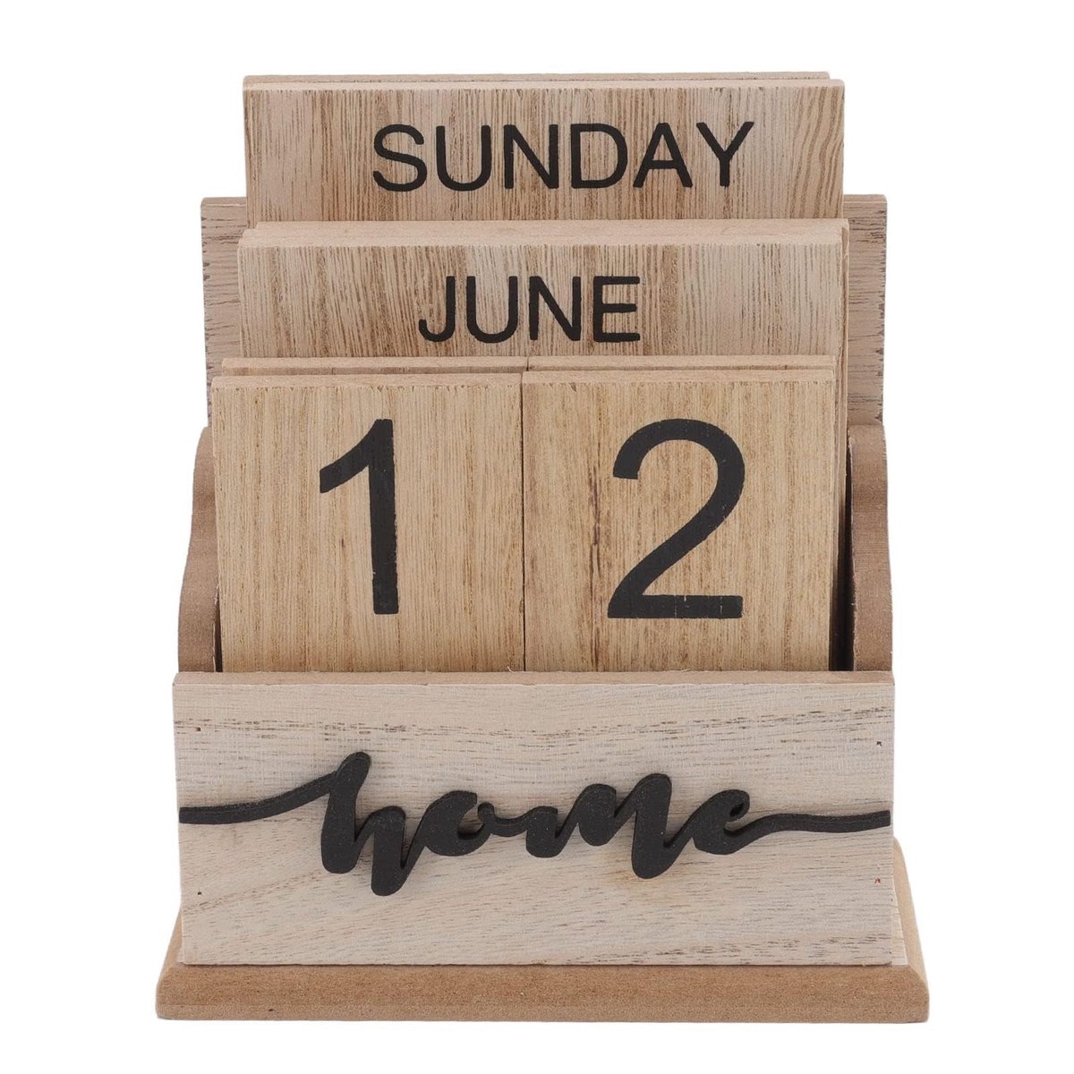 Dailygoods - Houten Eeuwigdurende Bureaukalender voor Jarenlang Gebruik