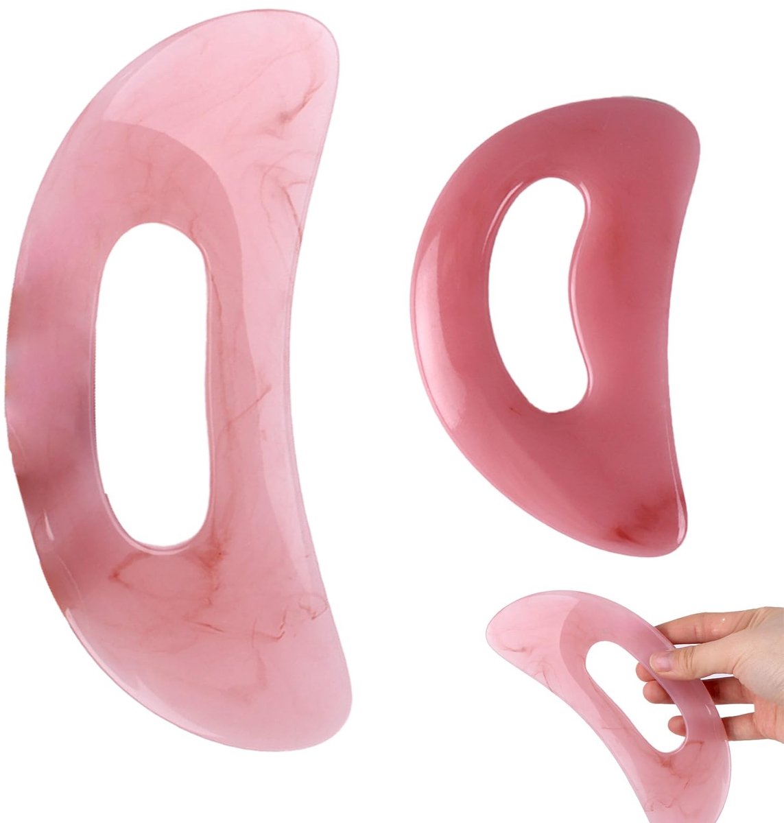 Dailygoods - Dailygoody - Gua Sha-massagegereedschap - Anti-cellulitis - Ergonomisch ontwerp - Roze kleur - Multifunctioneel - Pijnverlichting - Geschikt voor gezi..