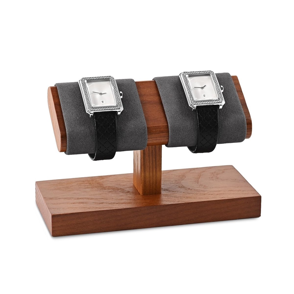 Dailygoods - Dailygoody - Horlogestandaard - Horlogeopslag - Modern design - Grijs - Sieradenhouder - Perfect voor dames en mannen - 2 compartimenten