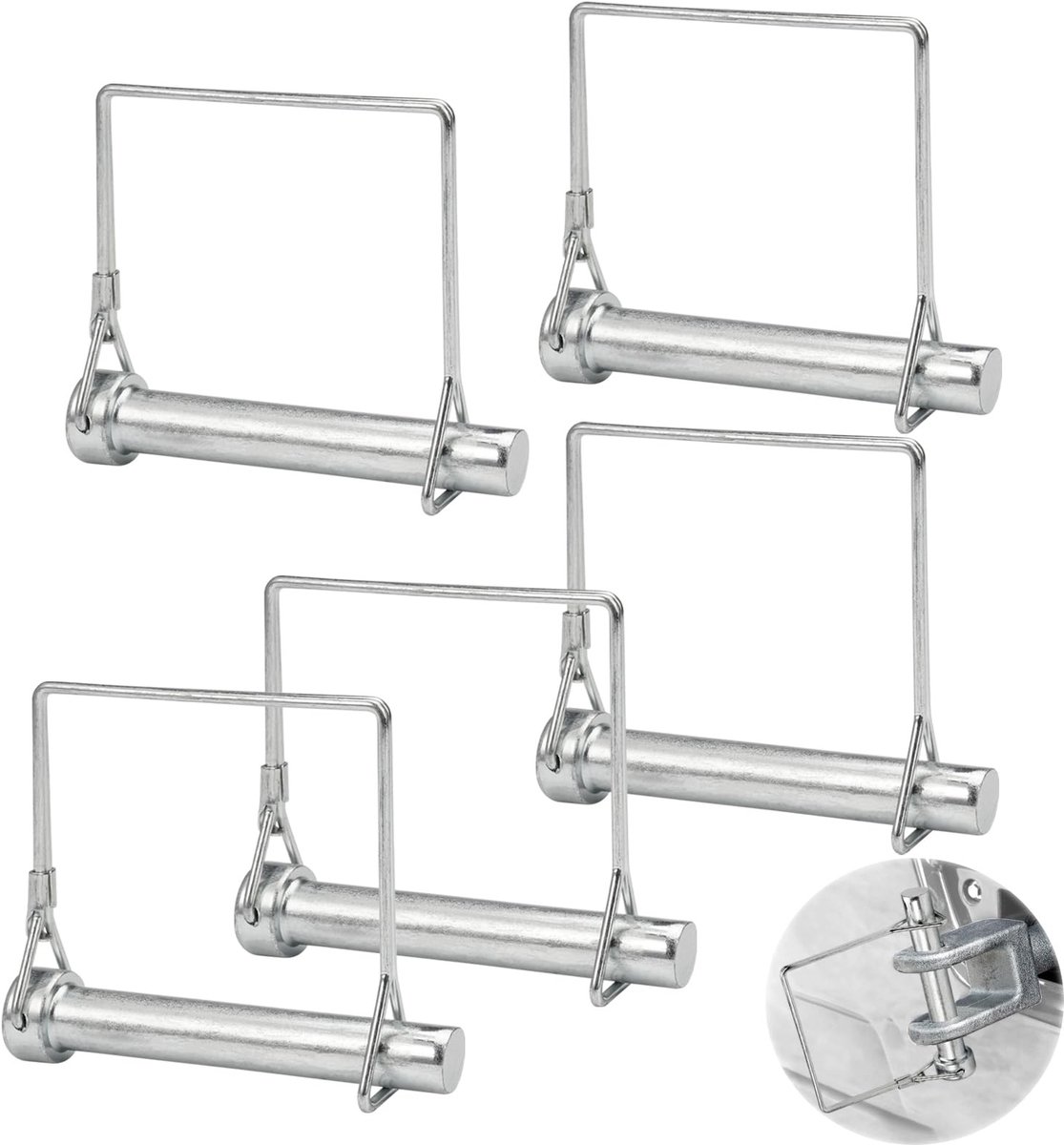 Dailygoods - Dailygoody - Veiligheidssplinten - Klapsplint - Hoogwaardig verzinkt staal - M12 x 80 mm - Borgbouten - Geschikt voor aanhangers - Sleutelonderdeel vo...