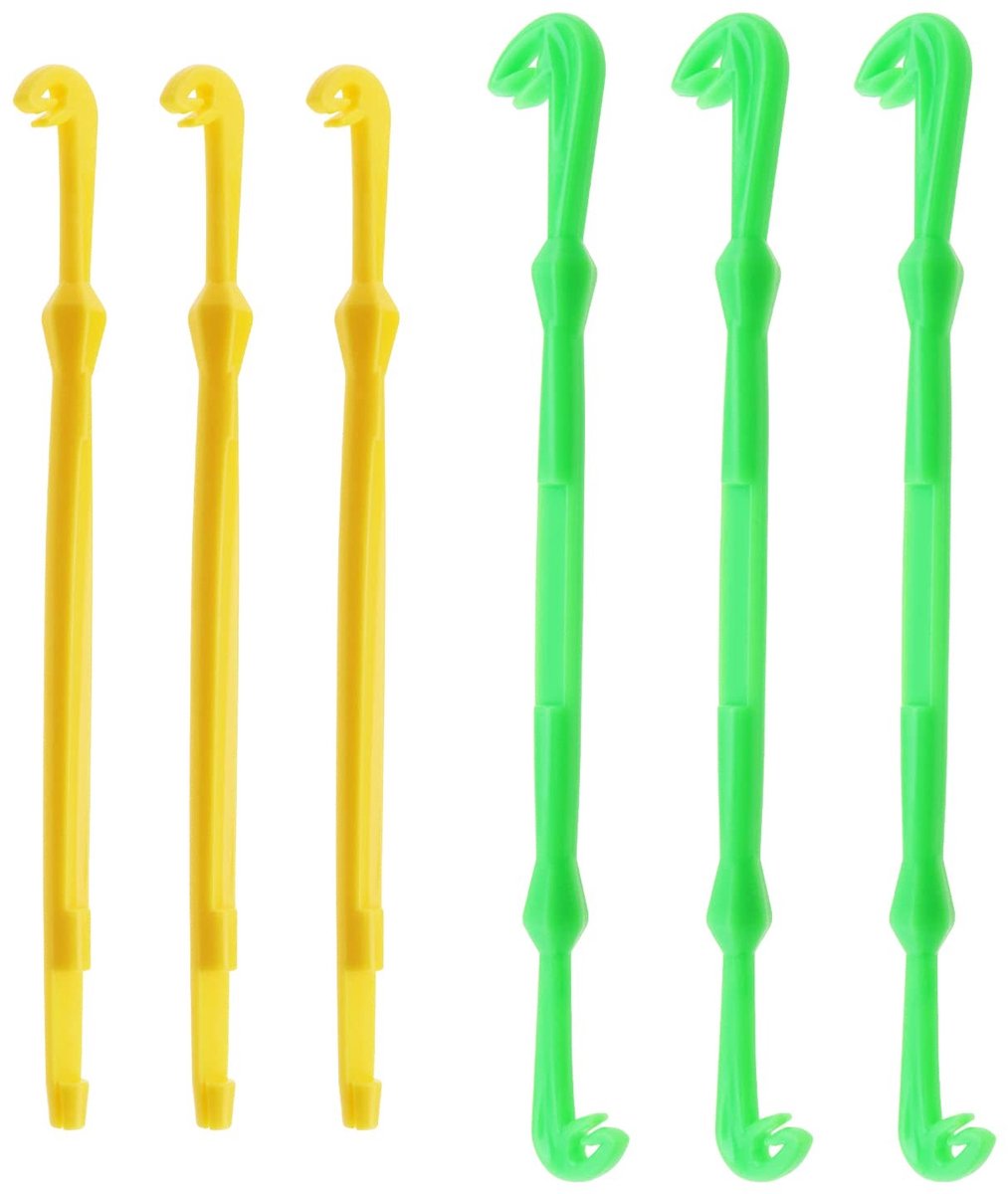 Dailygoods - Dailygoody - Vishaak Removal Tools - Aas Naald Set - 6 Stuks - Geel en Groen - Vissen Accessoires - Handig voor Vissers - Kunststof