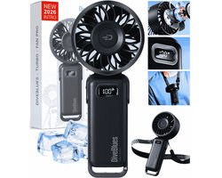 High Speed Handventilator Oplaadbaar AIR 100 – Krachtige Airflow – 100 Snelheden – LED Display – Tot 12 uur gebruik - Koelt écht
