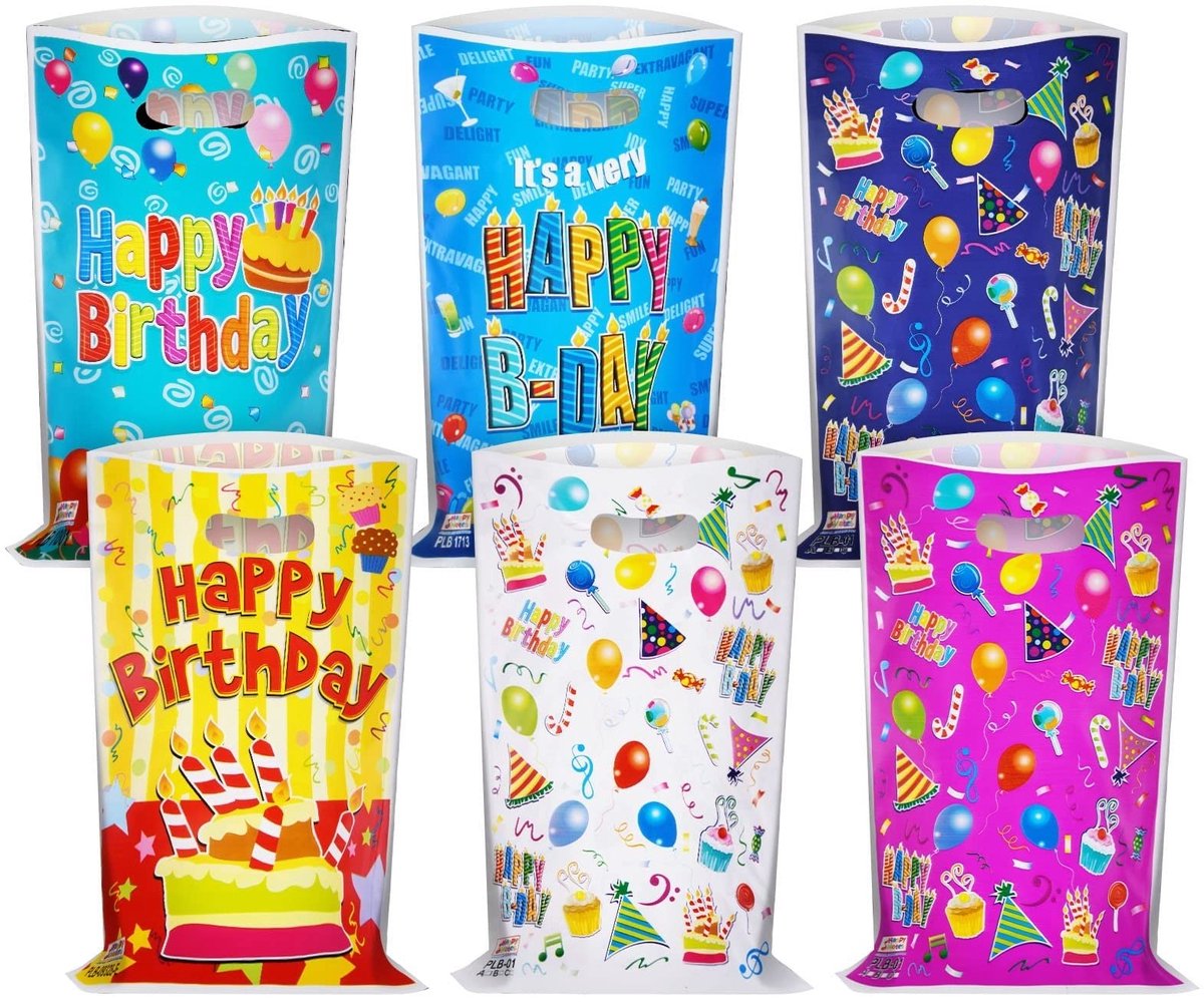 Dailygoods - Dailygoody - Kids Birthday Party Bags - Kleurrijke Gift Bags - Perfect voor Verjaardagsfeesten - 60 Stuks - Geschikt voor Kinderen - Meisjes en Jongen