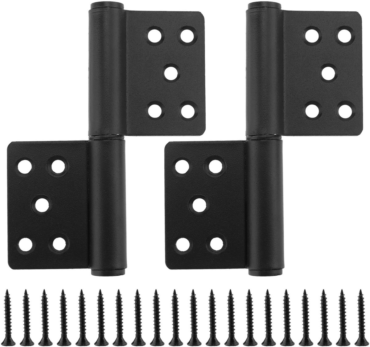 Dailygoods - Dailygoody - Roestvrijstalen Deurscharnieren - Vlaggenscharnieren - Inklapbaar en afneembaar - 132 x 58 mm - Geschikt voor Kasten en Tuindeuren -
