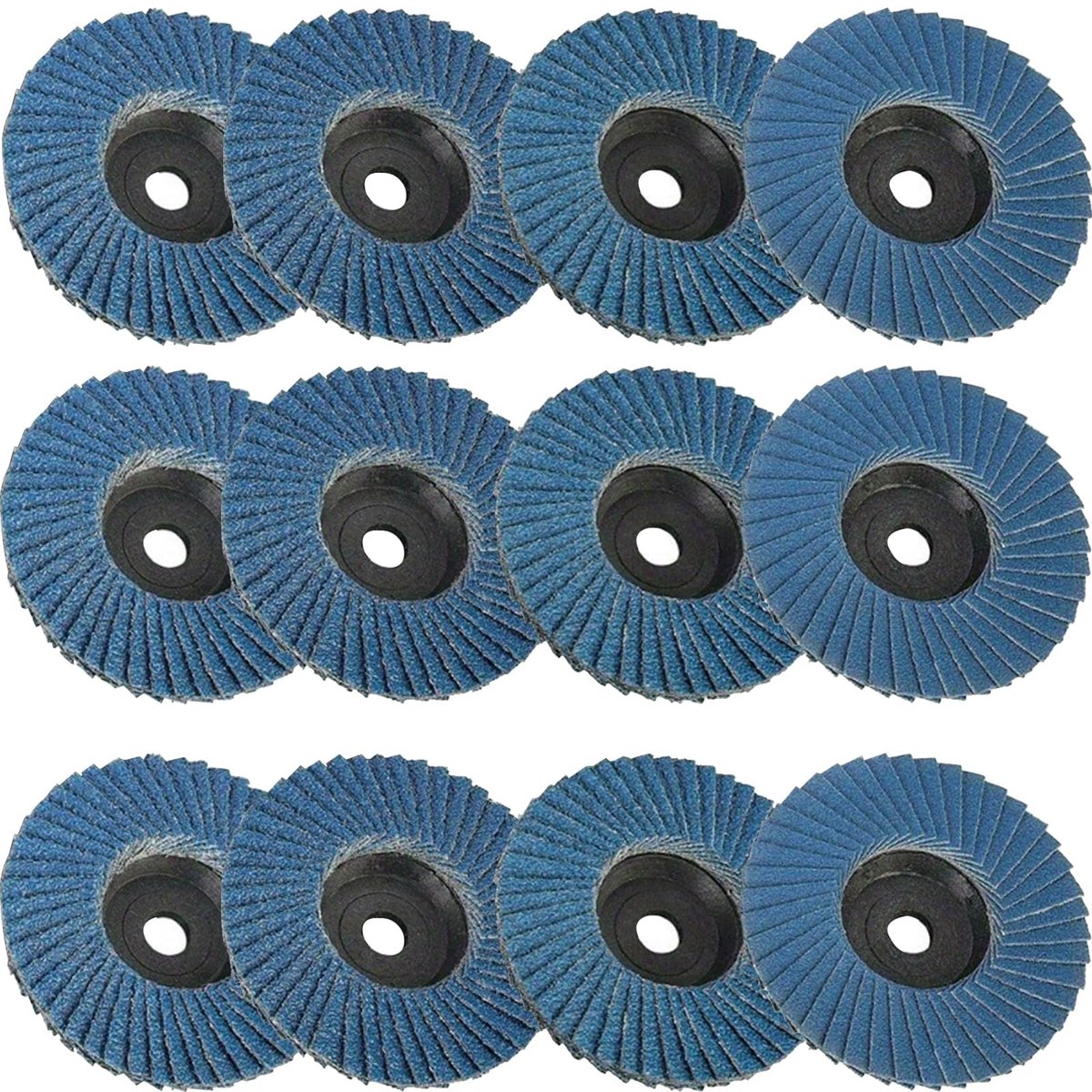Dailygoods - Dailygoody - Slijpschijven - 12 Stuks - Ideaal voor metaal en hout - 75 mm - Diverse korrels - Geschikt voor haakse slijper - Blauw