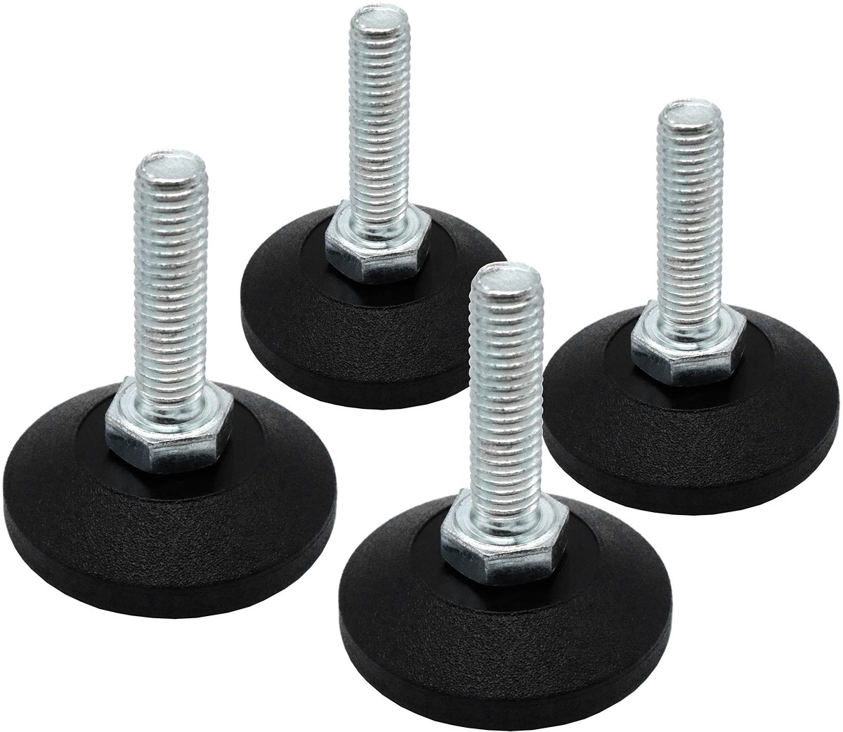 Dailygoods - Dailygoody - Verstelschroef - Justeerschroef - Draaibaar - Zwart - M8 x 30 mm - Geschikt voor zware belasting - 4 stuks