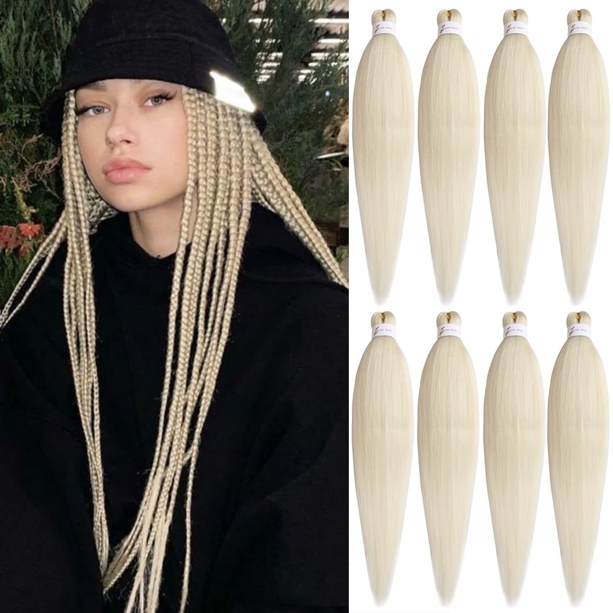 Dailygoods - Dailygoody - Haarextensions - Pre Uitgerekt Vlechten - 20 Inch - Yaki Straight - Kanekalon Vezel - Voor Doos Vlechten
