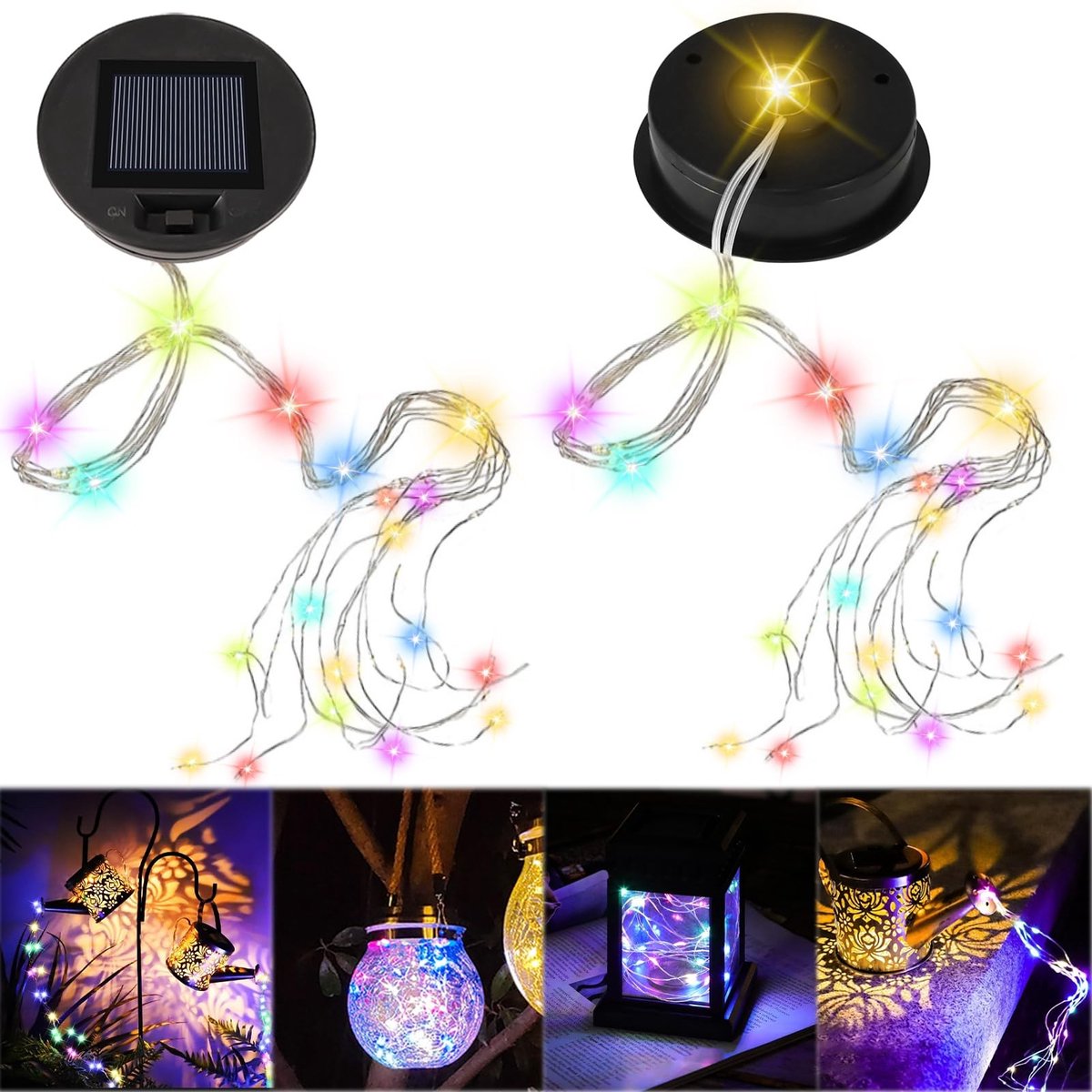 Dailygoods - Dailygoody - Vervangende solarlampen - Zonne-energie verlichting - IP65 waterdicht - Kleurvol licht - Zonnepaneel accessoires - Geschikt voor lantaarn