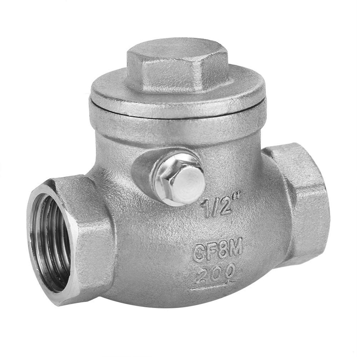 Dailygoods - Dailygoody - Terugslagklep 1/2" DN15 - Roestvrij Staal - Geschikt voor Water en Olie - Eén Weg Stroomrichting - Voor Bijtende Vloeistoffen - 200