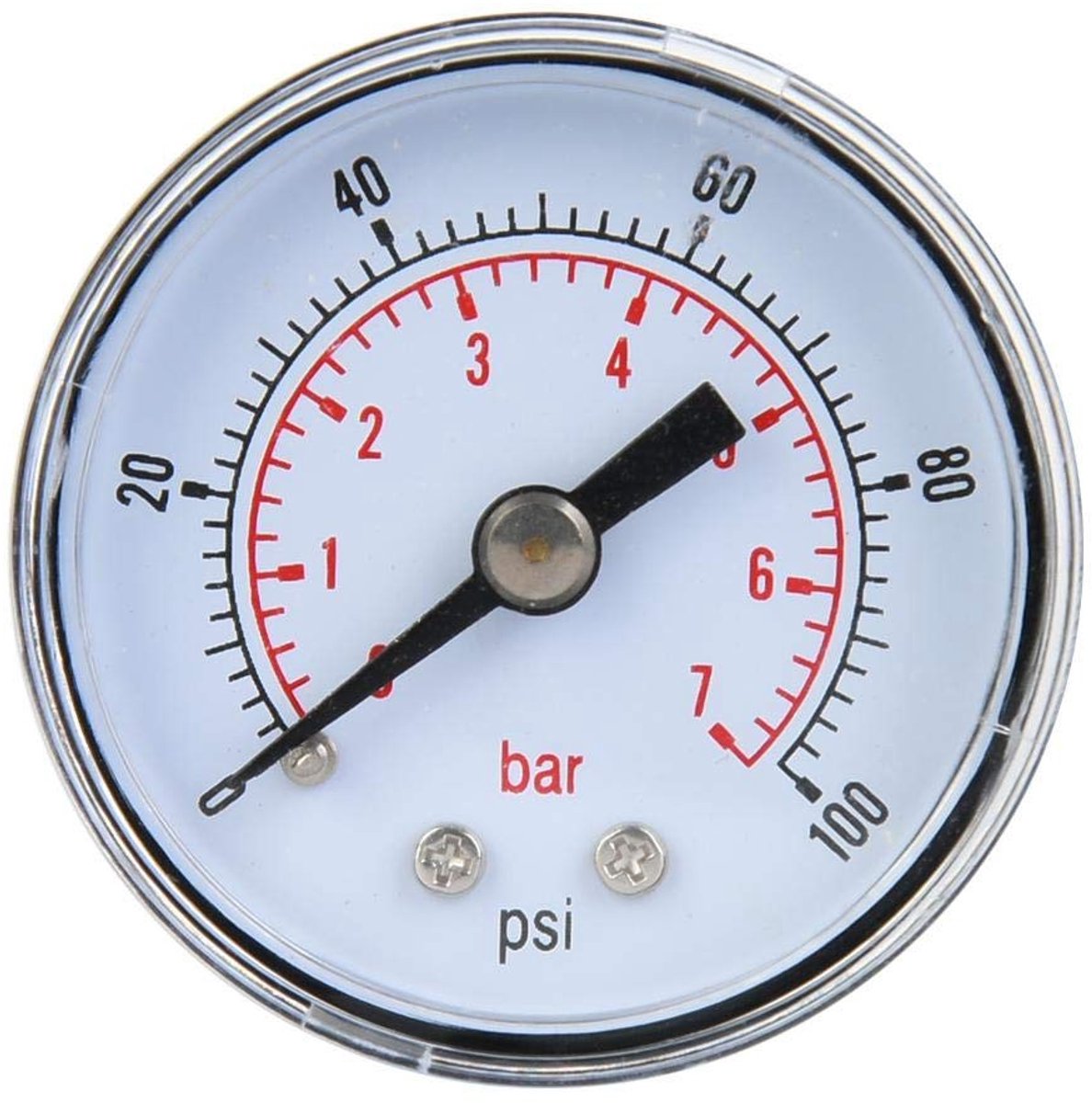 Dailygoods - Dailygoody - Mechanische Drukmeter - Drukmeting - Nauwkeurige meting - 1/8 inch - Geschikt voor lucht olie en water - 0-100 psi / 0-7 bar