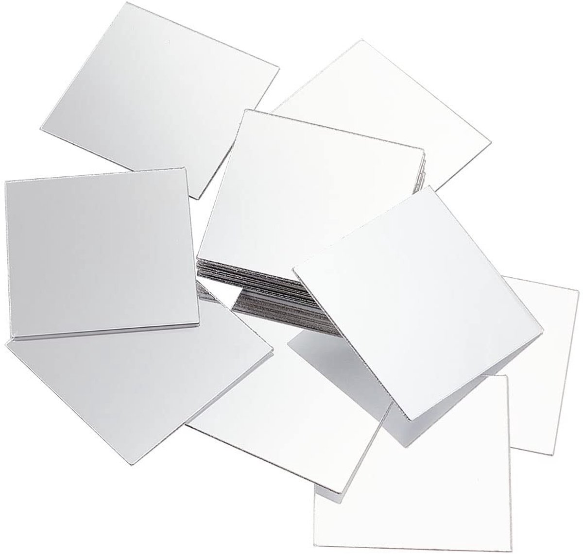 Dailygoods - Dailygoody - Mini-spiegels - Kleine spiegels voor knutselen - Zelfklevend - 5x5 cm - Spiegeltegels - Perfect voor doe-het-zelvers - 50 stuks