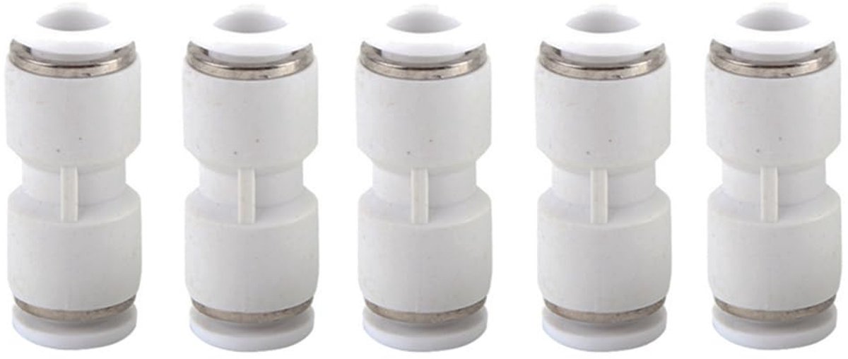 Dailygoods - Dailygoody - Pneumatische adapter - 5Pack - Snelkoppelingen - Geschikt voor pneumatische machines - Metaal - Push Quick Connect - Lekkage voorkomen