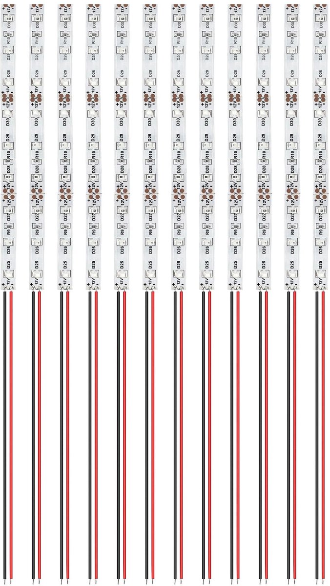 Dailygoods - 12 Stuks Voorbedrade LED Strips 150mm, Rood
