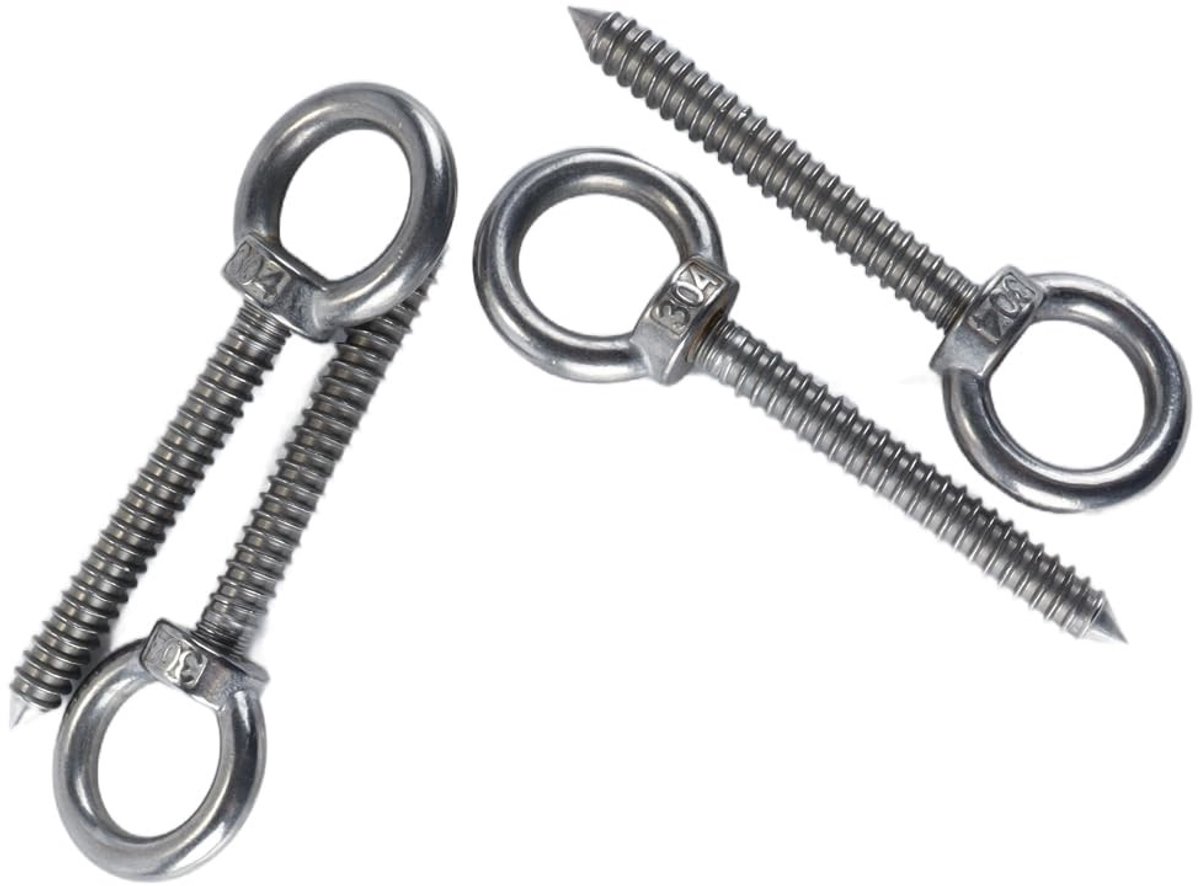 Dailygoods - 4 Stuks Robuuste Roestvrijstalen Oogbouten